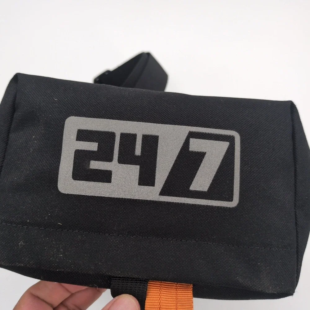 24/7 Traffic Collection Camera Bag - Small Holster Case Black Orange Webbing